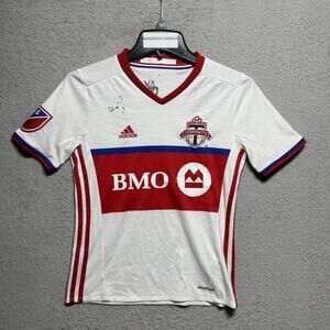Adidas Toronto FC MLS BMO White Red Climalite Soccer Jersey Youth Large Signed